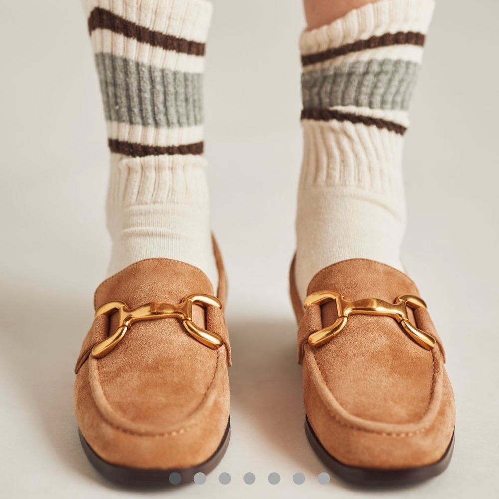 Bibi Lou Anthropologie Zagreb Suede Loafers Camel Tan Size 39/8.5 - Picture 5 of 11